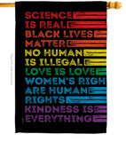 Human Rights - Support Inspirational Vertical Impressions Decorative Flags HG141311 Made In USA