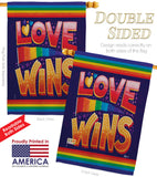 Love Wins - Support Inspirational Vertical Impressions Decorative Flags HG141312 Made In USA