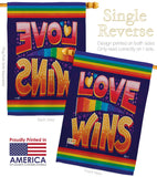 Love Wins - Support Inspirational Vertical Impressions Decorative Flags HG141312 Made In USA