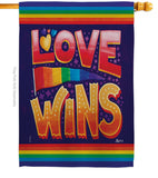 Love Wins - Support Inspirational Vertical Impressions Decorative Flags HG141312 Made In USA