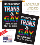 Gay Trans Rights - Support Inspirational Vertical Impressions Decorative Flags HG141315 Made In USA