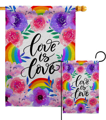 Joyful Love Is Love - Pride Inspirational Vertical Impressions Decorative Flags HG130370 Made In USA