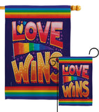 Love Wins - Support Inspirational Vertical Impressions Decorative Flags HG141312 Made In USA