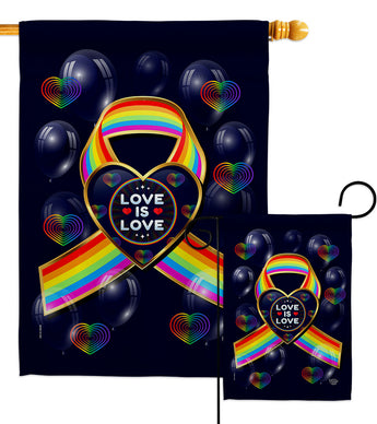 My Love Is Love - Pride Inspirational Vertical Impressions Decorative Flags HG190106 Made In USA