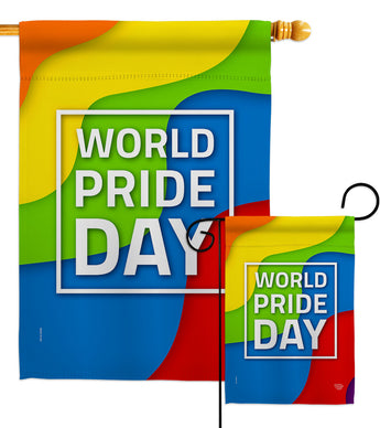 World Pride - Pride Inspirational Vertical Impressions Decorative Flags HG190109 Made In USA