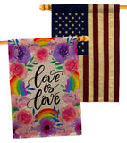 Joyful Love Is Love - Pride Inspirational Vertical Impressions Decorative Flags HG130370 Made In USA