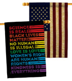 Human Rights - Support Inspirational Vertical Impressions Decorative Flags HG141311 Made In USA