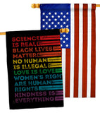 Human Rights - Support Inspirational Vertical Impressions Decorative Flags HG141311 Made In USA