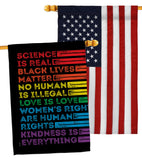 Human Rights - Support Inspirational Vertical Impressions Decorative Flags HG141311 Made In USA