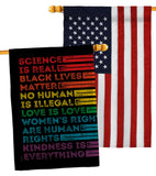 Human Rights - Support Inspirational Vertical Impressions Decorative Flags HG141311 Made In USA