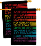 Human Rights - Support Inspirational Vertical Impressions Decorative Flags HG141311 Made In USA