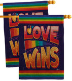 Love Wins - Support Inspirational Vertical Impressions Decorative Flags HG141312 Made In USA