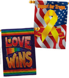 Love Wins - Support Inspirational Vertical Impressions Decorative Flags HG141312 Made In USA