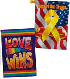 Love Wins - Support Inspirational Vertical Impressions Decorative Flags HG141312 Made In USA