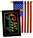 I Say Gay - Support Inspirational Horizontal Impressions Decorative Flags HG141313 Made In USA