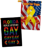 Florida Repeat After Me Gay - Support Inspirational Vertical Impressions Decorative Flags HG141314 Made In USA