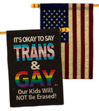 Gay Trans Rights - Support Inspirational Vertical Impressions Decorative Flags HG141315 Made In USA