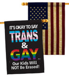 Gay Trans Rights - Support Inspirational Vertical Impressions Decorative Flags HG141315 Made In USA