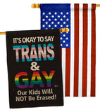 Gay Trans Rights - Support Inspirational Vertical Impressions Decorative Flags HG141315 Made In USA