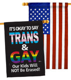 Gay Trans Rights - Support Inspirational Vertical Impressions Decorative Flags HG141315 Made In USA