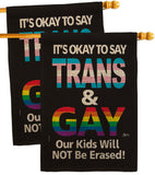 Gay Trans Rights - Support Inspirational Vertical Impressions Decorative Flags HG141315 Made In USA