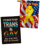 Gay Trans Rights - Support Inspirational Vertical Impressions Decorative Flags HG141315 Made In USA