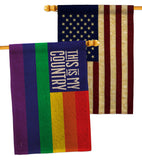 LGBTQ Country - Support Inspirational Horizontal Impressions Decorative Flags HG141316 Made In USA