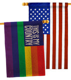 LGBTQ Country - Support Inspirational Horizontal Impressions Decorative Flags HG141316 Made In USA