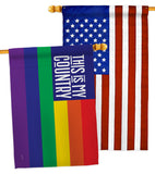 LGBTQ Country - Support Inspirational Horizontal Impressions Decorative Flags HG141316 Made In USA