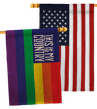 LGBTQ Country - Support Inspirational Horizontal Impressions Decorative Flags HG141316 Made In USA