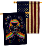 My Love Is Love - Pride Inspirational Vertical Impressions Decorative Flags HG190106 Made In USA