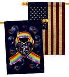 My Love Is Love - Pride Inspirational Vertical Impressions Decorative Flags HG190106 Made In USA