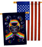 My Love Is Love - Pride Inspirational Vertical Impressions Decorative Flags HG190106 Made In USA