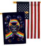 My Love Is Love - Pride Inspirational Vertical Impressions Decorative Flags HG190106 Made In USA