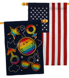 Happy Face Pride - Pride Inspirational Vertical Impressions Decorative Flags HG190107 Made In USA