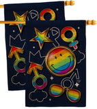 Happy Face Pride - Pride Inspirational Vertical Impressions Decorative Flags HG190107 Made In USA