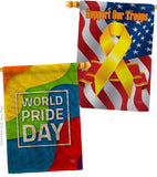 World Pride - Pride Inspirational Vertical Impressions Decorative Flags HG190109 Made In USA