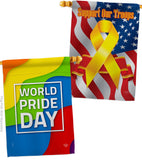 World Pride - Pride Inspirational Vertical Impressions Decorative Flags HG190109 Made In USA