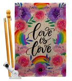 Joyful Love Is Love - Pride Inspirational Vertical Impressions Decorative Flags HG130370 Made In USA