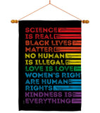 Human Rights - Support Inspirational Vertical Impressions Decorative Flags HG141311 Made In USA