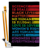 Human Rights - Support Inspirational Vertical Impressions Decorative Flags HG141311 Made In USA