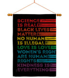 Human Rights - Support Inspirational Vertical Impressions Decorative Flags HG141311 Made In USA