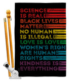 Human Rights - Support Inspirational Vertical Impressions Decorative Flags HG141311 Made In USA