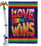 Love Wins - Support Inspirational Vertical Impressions Decorative Flags HG141312 Made In USA