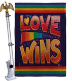 Love Wins - Support Inspirational Vertical Impressions Decorative Flags HG141312 Made In USA