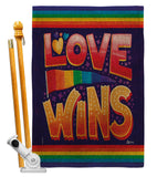 Love Wins - Support Inspirational Vertical Impressions Decorative Flags HG141312 Made In USA