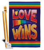 Love Wins - Support Inspirational Vertical Impressions Decorative Flags HG141312 Made In USA