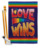 Love Wins - Support Inspirational Vertical Impressions Decorative Flags HG141312 Made In USA