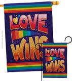 Love Wins - Support Inspirational Vertical Impressions Decorative Flags HG141312 Made In USA