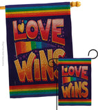 Love Wins - Support Inspirational Vertical Impressions Decorative Flags HG141312 Made In USA